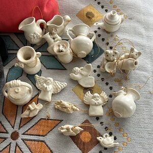 Cream Ceramic Ornament Set